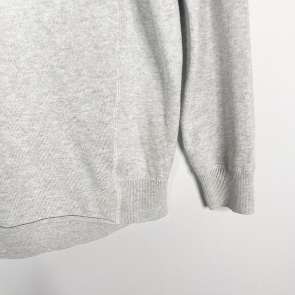 Athleta XSmall XS Gray Rally Sweater Hooded Striped Sleeve Cotton Blend Pullover - Picture 5 of 8